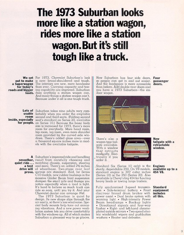 1973 Chevrolet Suburban Brochure Page 1
